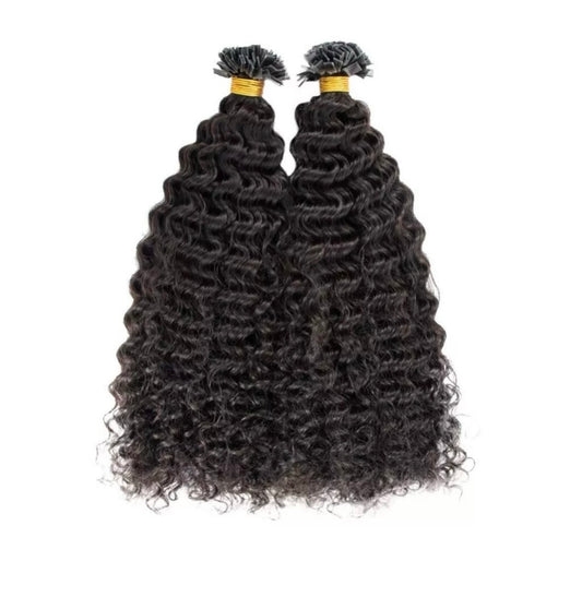 Kinky curly K tip extensions (50grams)